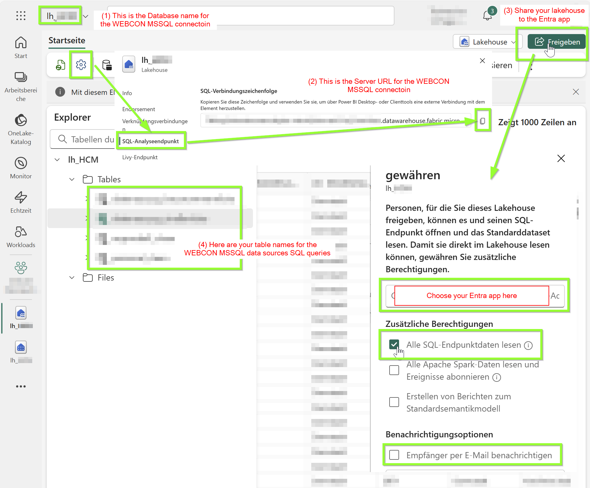 MS Fabric configuration todos